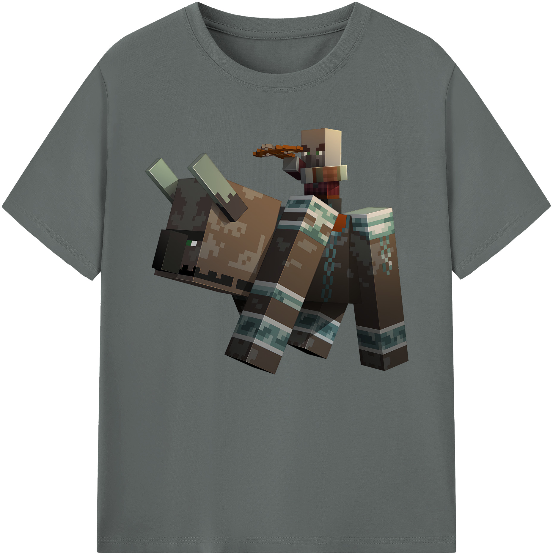 （画像用） マインクラフト ブロックの世界 Minecraft MC Block world 綿100％ メンズ半袖Tシャツ｜肌触りやわらか＆通気性